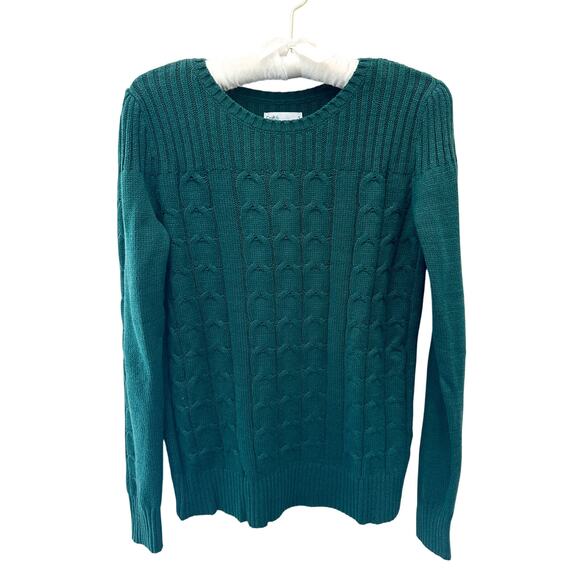CROFT & BARROW | Dark Green Cable Knit Pullover Sweater | Women’s Small - Picture 1 of 8